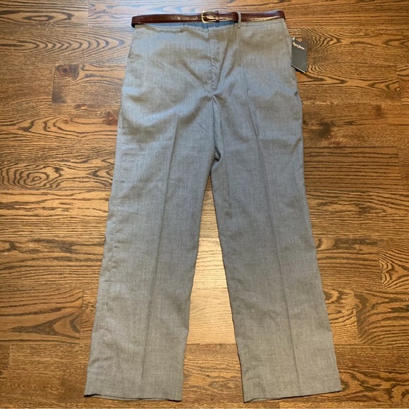 NWT Reed St. James Men's Dress Pants Size 34 X 30 Grey, With Belt, Vintage(?) - Picture 1 of 10